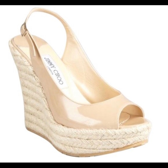 Jimmy Choo Shoes - Jimmy Choo Polar Patent Espadrille nude Sz. 36